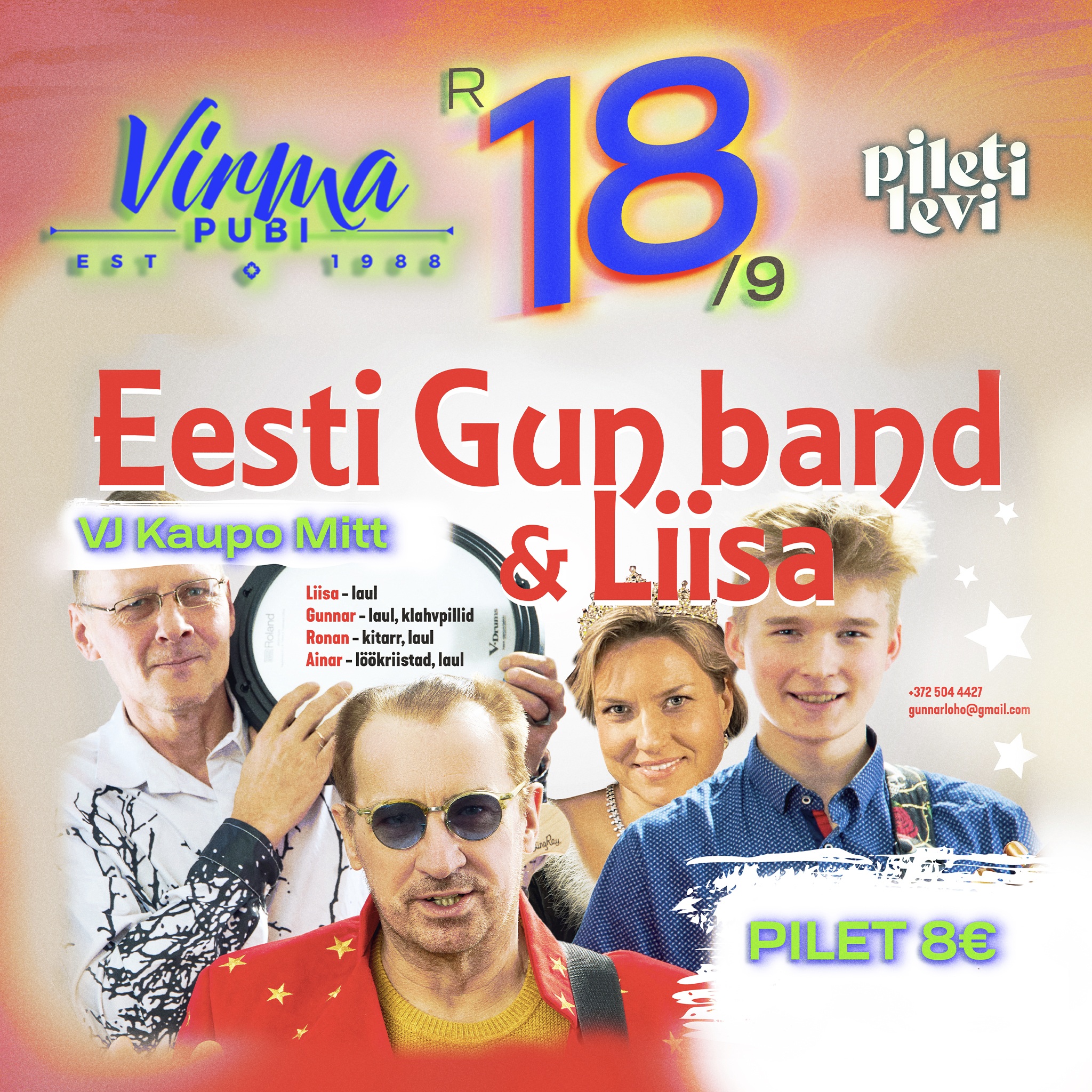 Eesti Gun Bänd ja Liisa kontsert Virma Pubi 18. september Rakveres